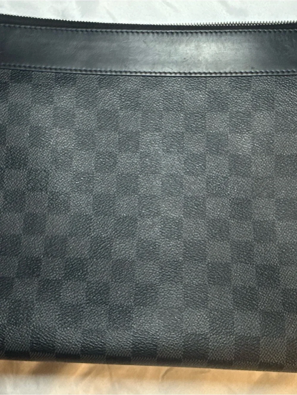 Louis Vuitton Black Damier Graphite Messenger Bag with Silver Hardware